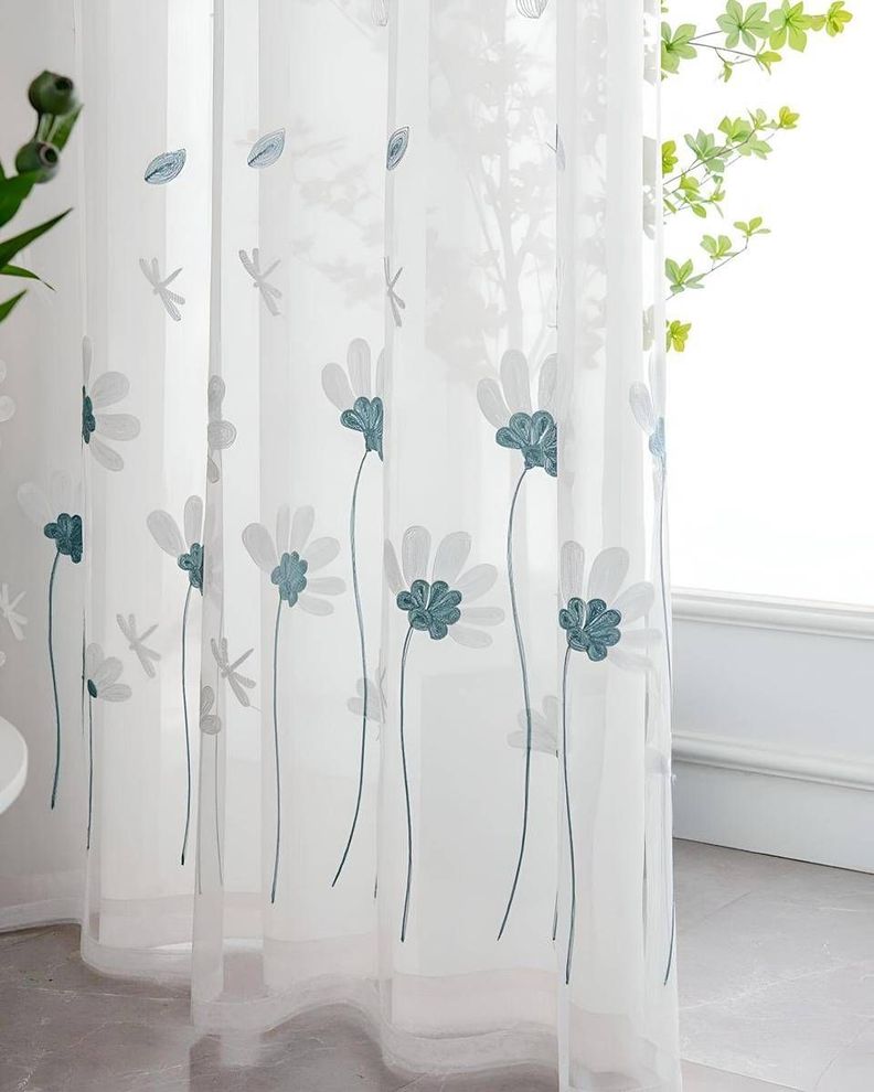 2 panel de Cortina visillo transparente con textura 140x230cm TF11-3