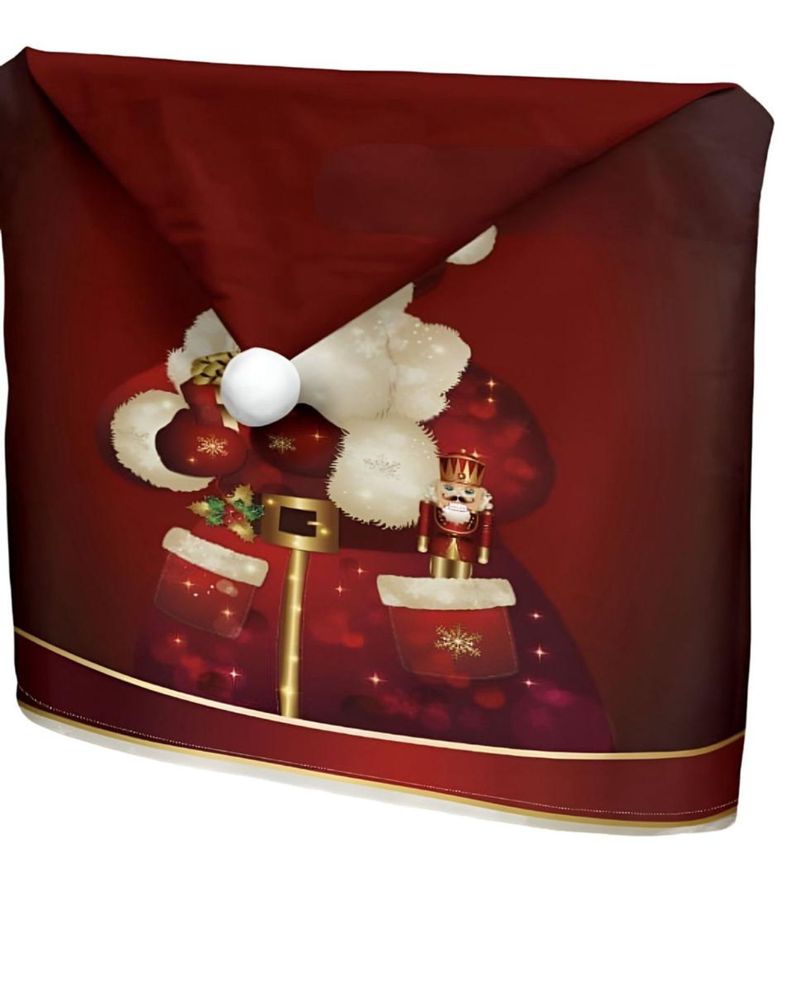 Pack 6 fundas de respaldo de sillas navidad con pompón 25n6-0