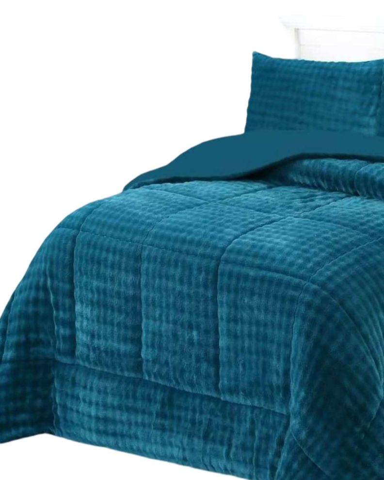 CUBRECAMA CON CHIPORRO CON RELIEVE 2P TURQUESA-1