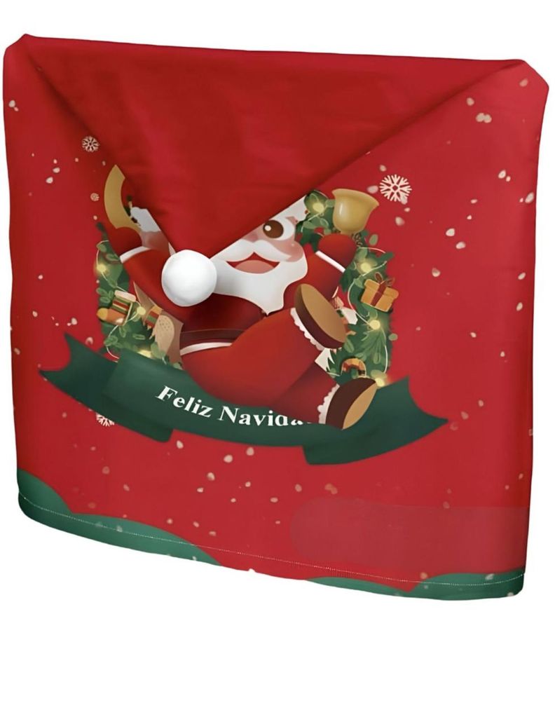Pack 6 fundas de respaldo de sillas navidad con pompón 25n2-0