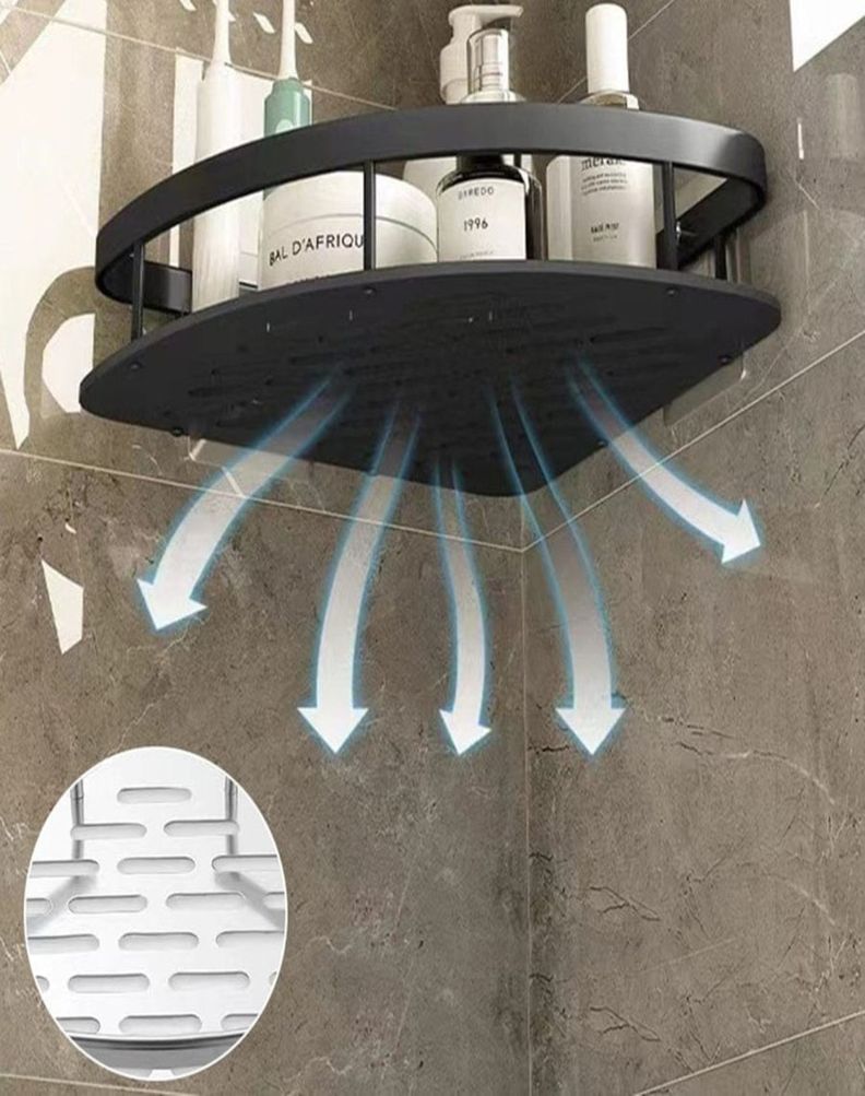 Organizador Esquinero Ducha Baño Rinconera Negro-2