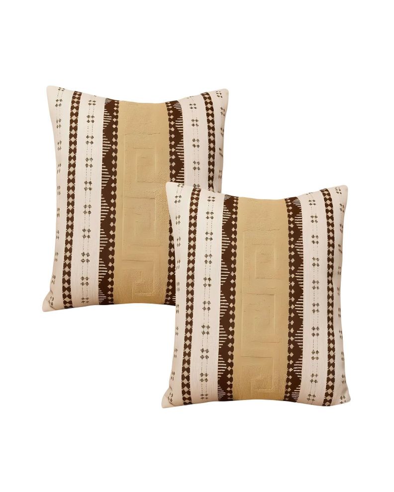 SET DE 2 FUNDAS DE COJIN CHENILLE MANDALA 45X45 BLANCO 02