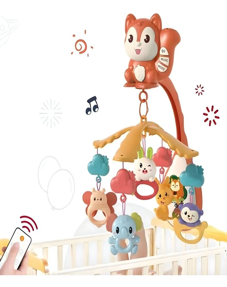Movil MUSICAL para cuna bebé con Control y Luz 21n8-1