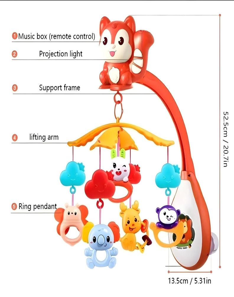 Movil MUSICAL para cuna bebé con Control y Luz 21n8-2
