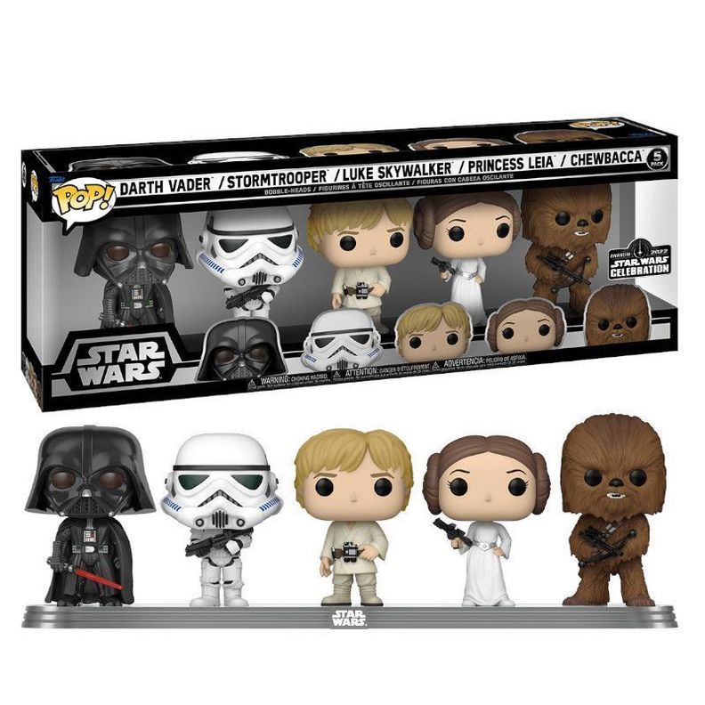 Funko Pop 5 Pack Star Wars Vader Trooper Luke Leia Chewbacca-0