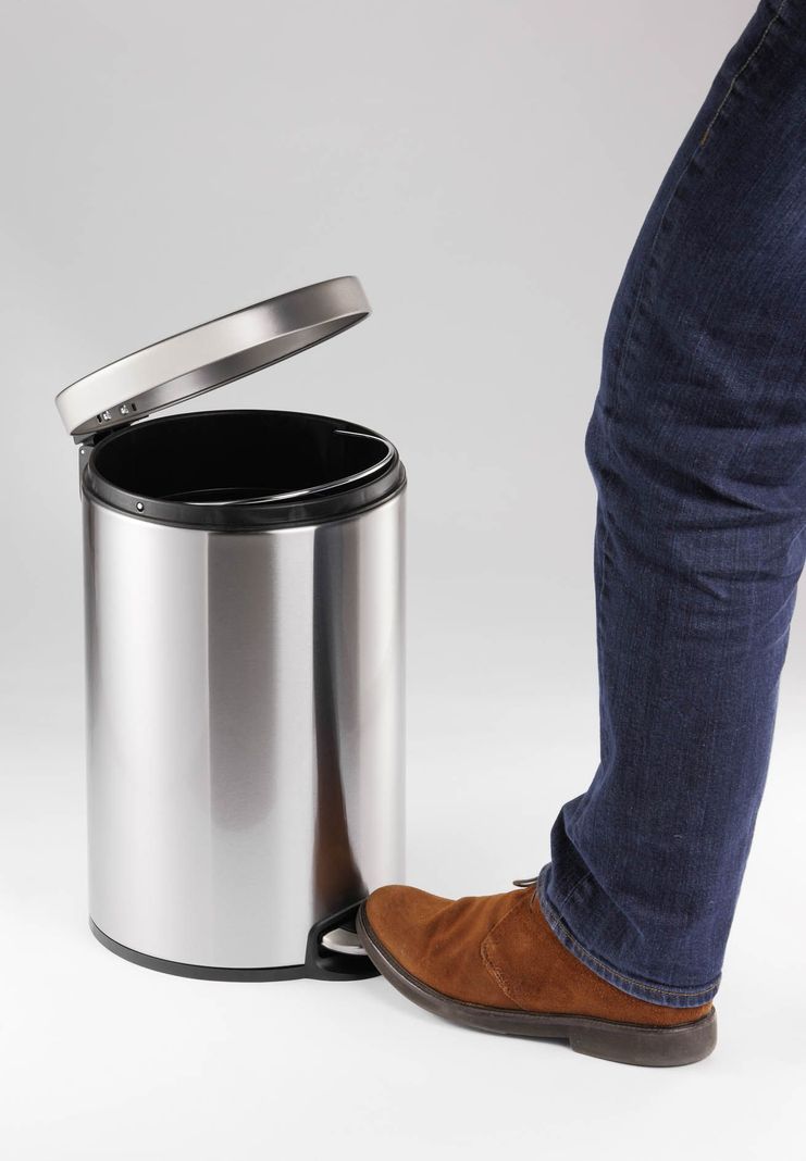 Papelero 20L Acero Inoxidable Con Pedal-1