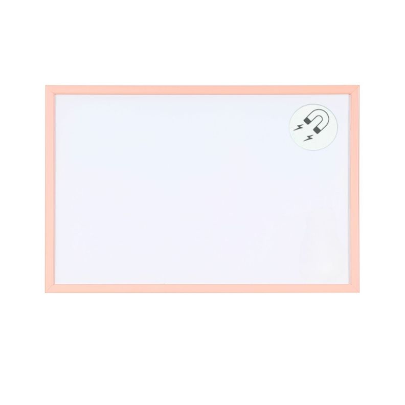 Pizarra Blanca Magnética 60x40cm MDF Pastel Salmón-0