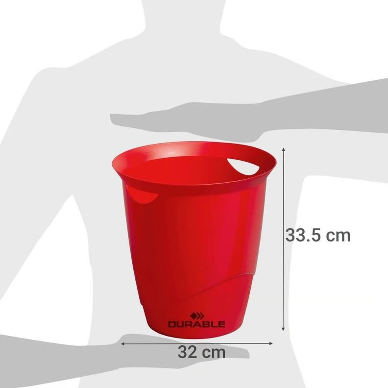 Papelero de Oficina con Asas - Rojo-2