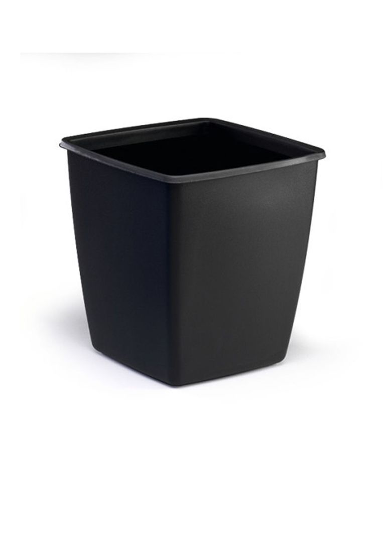 Papelero Optimu Plástico Negro Cuadrado-1