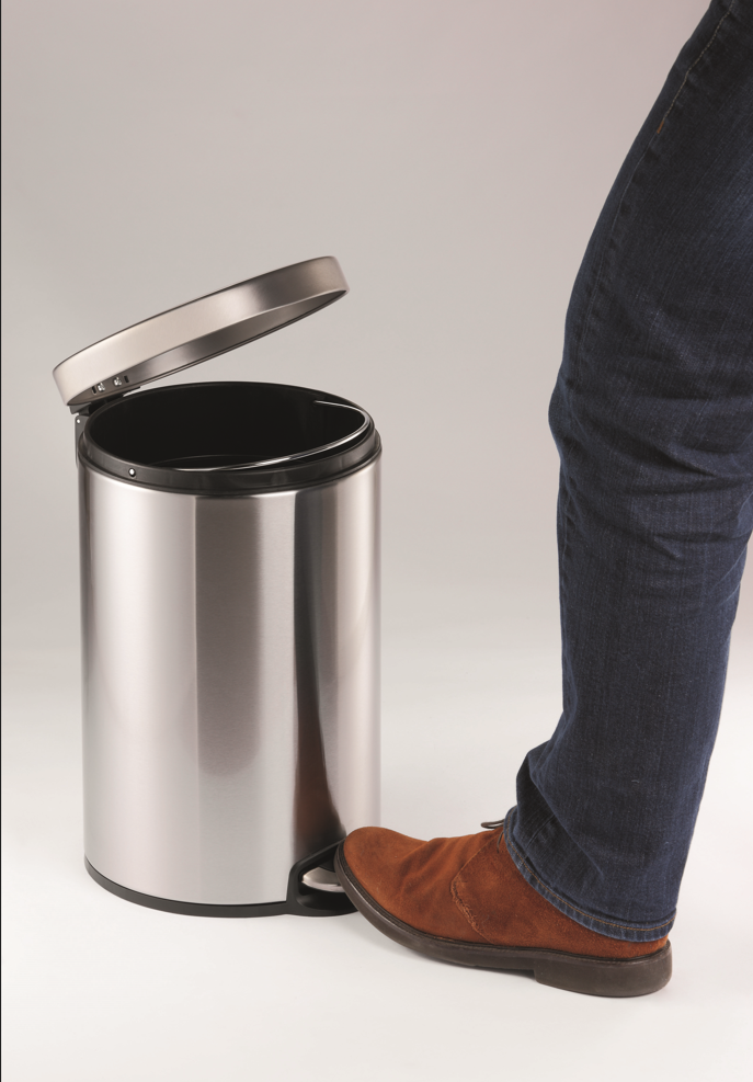 Papelero 5L Acero Inoxidable Con Pedal-1