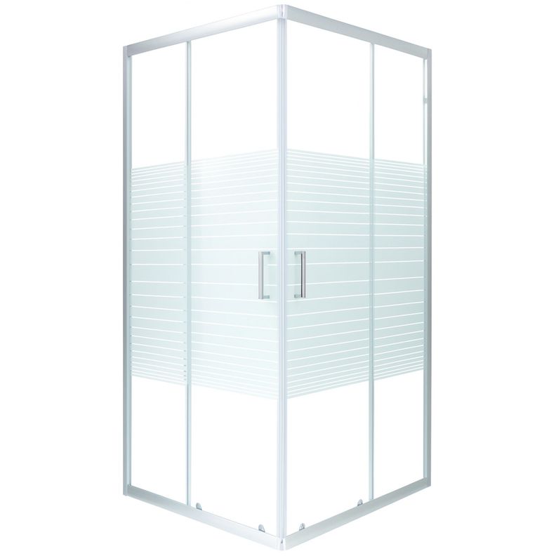 Shower Door Joytek Recto Strava Blanco 90x90x185cm Sin Receptaculo Transparente