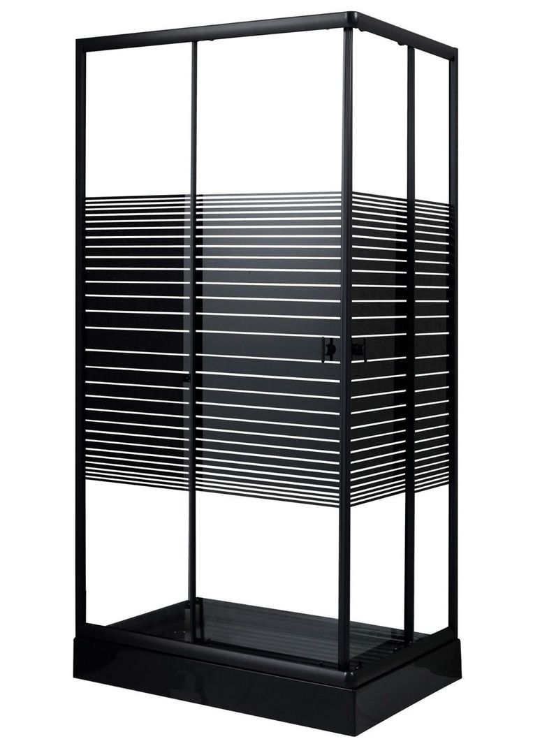 Shower Rectangular Strava Negro 120x80cm Transparente