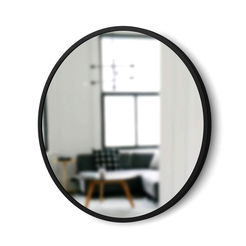Espejo Redondo para Colgar Negro 60 cm de diámetro-1