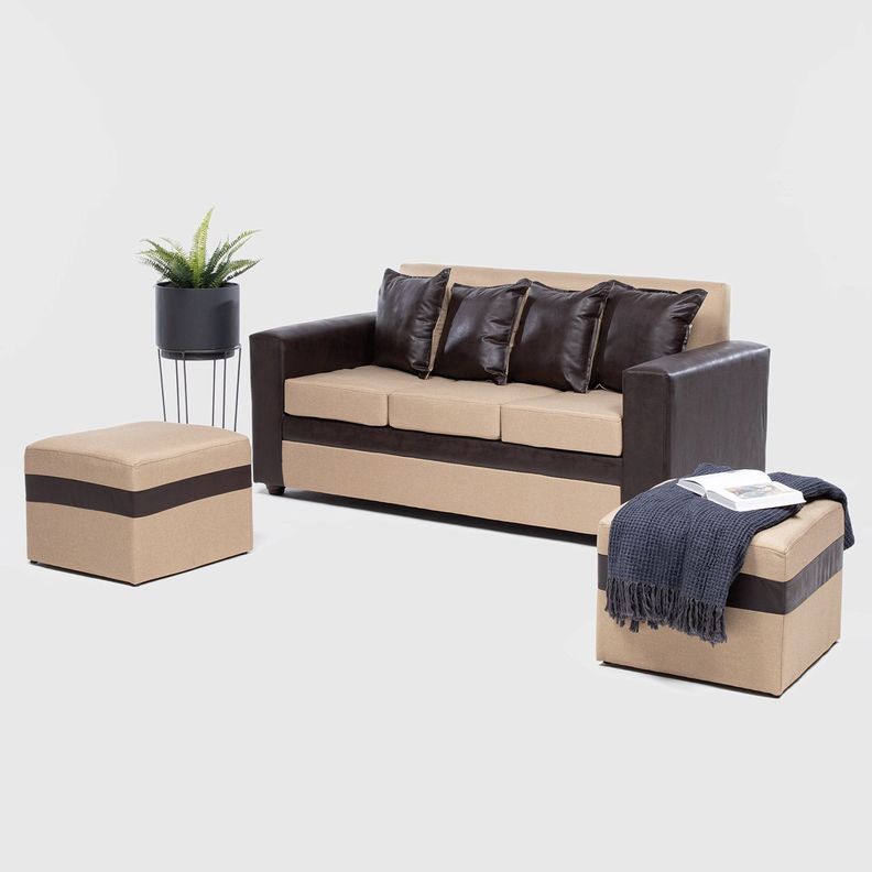 SOFA PARIS 2 POUF PU CAFE BEIGE-0