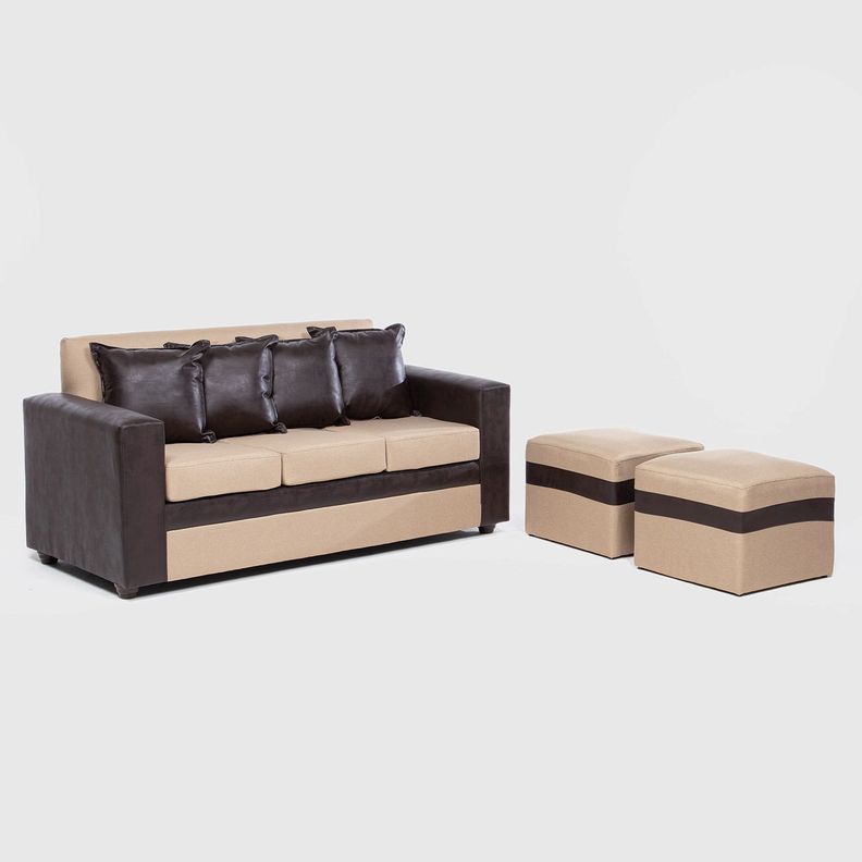 SOFA PARIS 2 POUF PU CAFE BEIGE-1