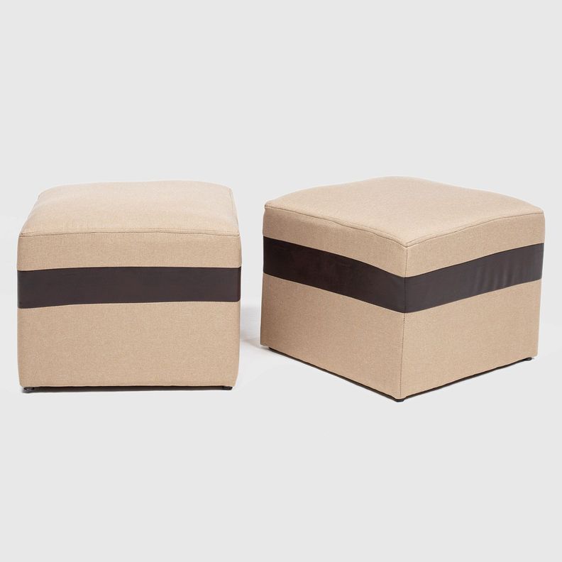 SOFA PARIS 2 POUF PU CAFE BEIGE-3