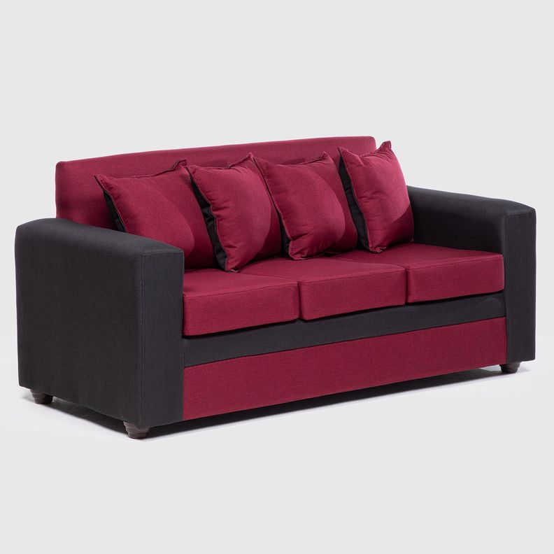 SOFA PARIS 2 POUF NEGRO ROJO-2