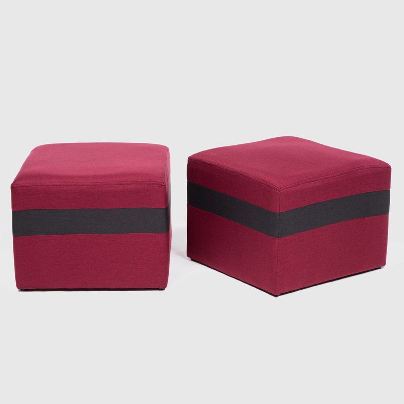 SOFA PARIS 2 POUF NEGRO ROJO-3