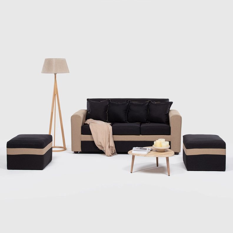 SOFA PARIS 2 POUF BEIGE NEGRO-0