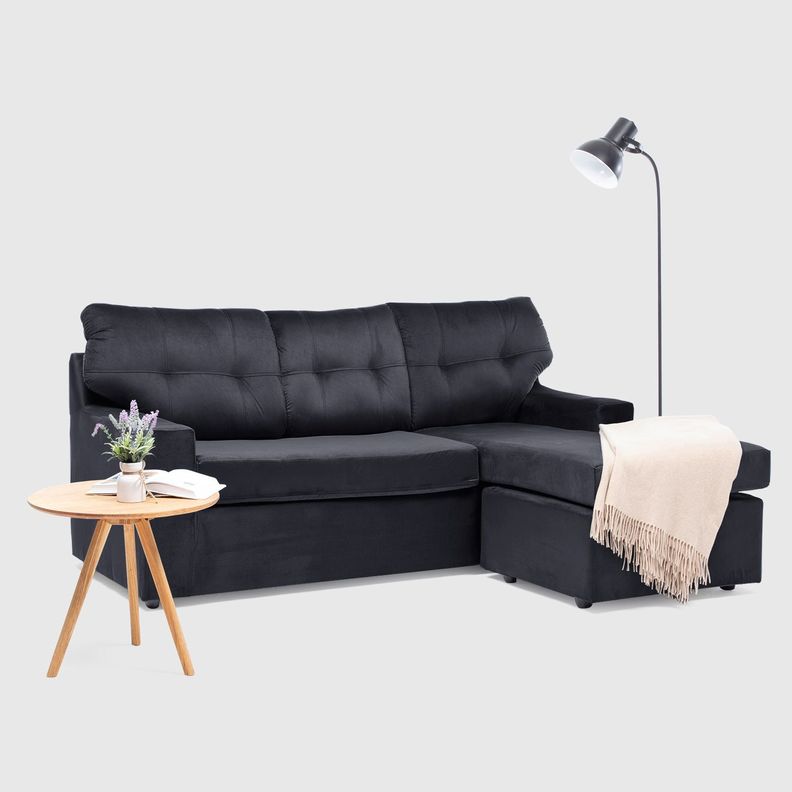 SECCIONAL ITALIA REVERSIBLE FELPA NEGRO-0