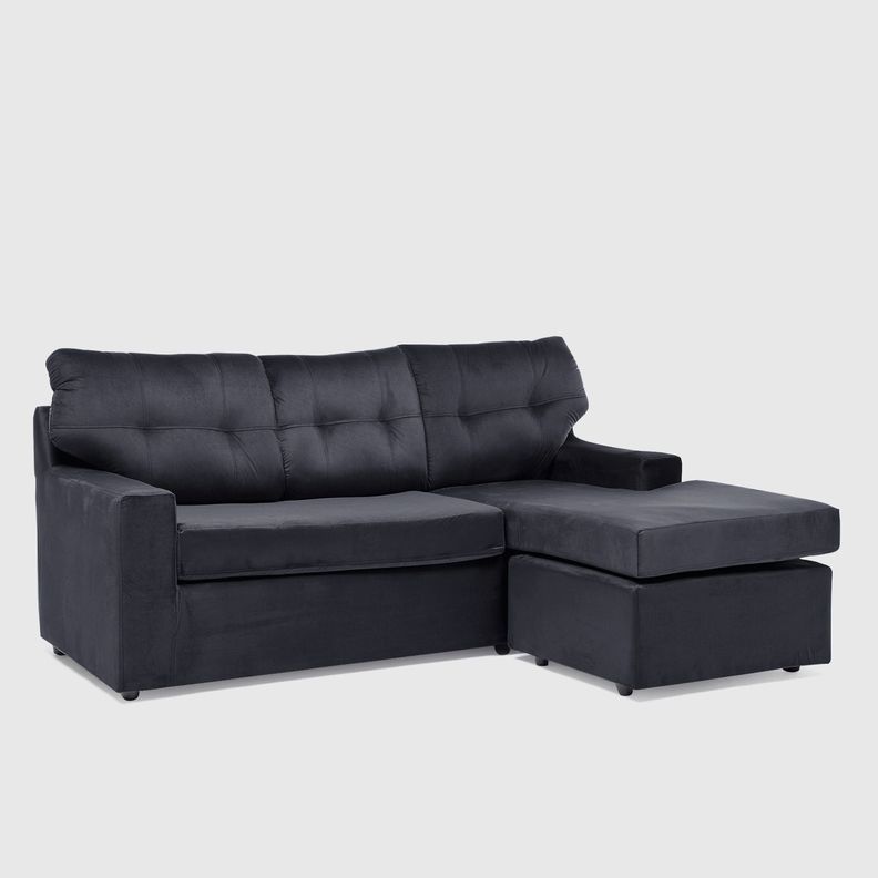 SECCIONAL ITALIA REVERSIBLE FELPA NEGRO-1