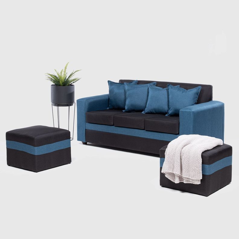 SOFA PARIS 2 POUF AZUL NEGRO-0