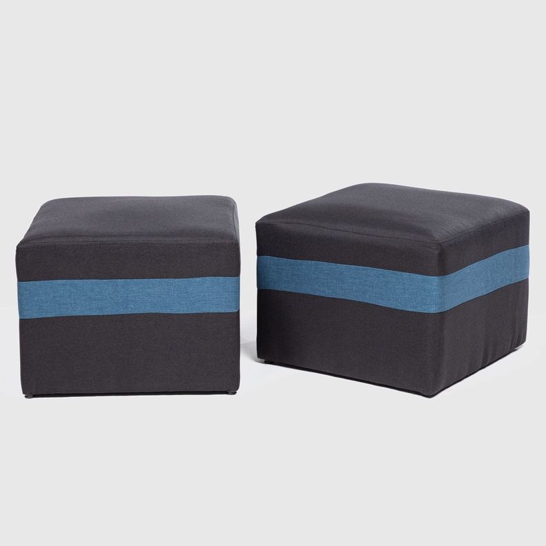 SOFA PARIS 2 POUF AZUL NEGRO-2