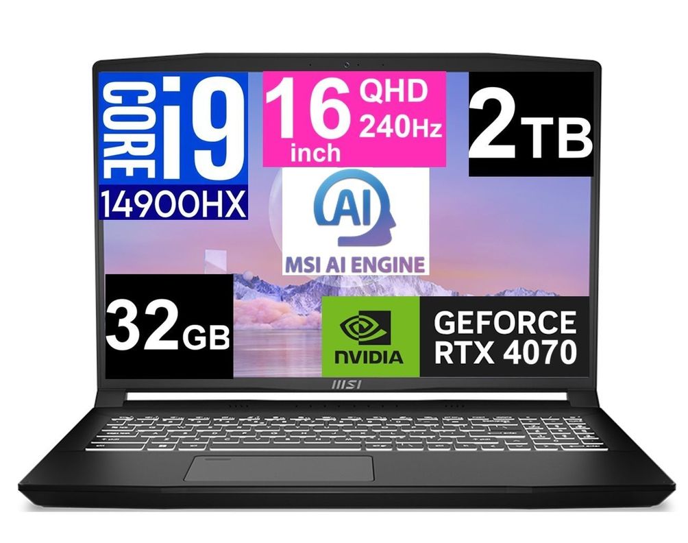 NOTEBOOK GAMER MSI CREATOR M16 I9 14900HX 2TB/32GB RTX 4070-0