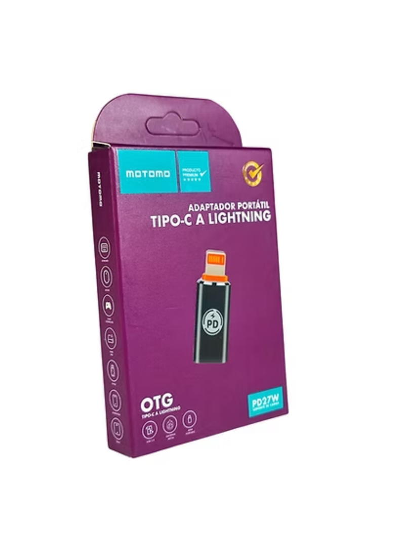 Adaptador USB C a Lightning Motomo Negro
