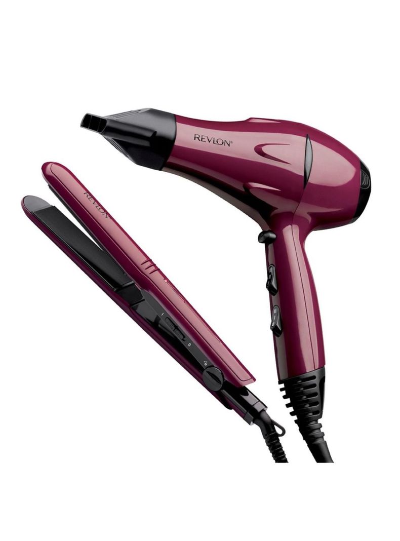 Combo Secador y Plancha de Pelo REVLON Viaje Control Frizz 2000W -0