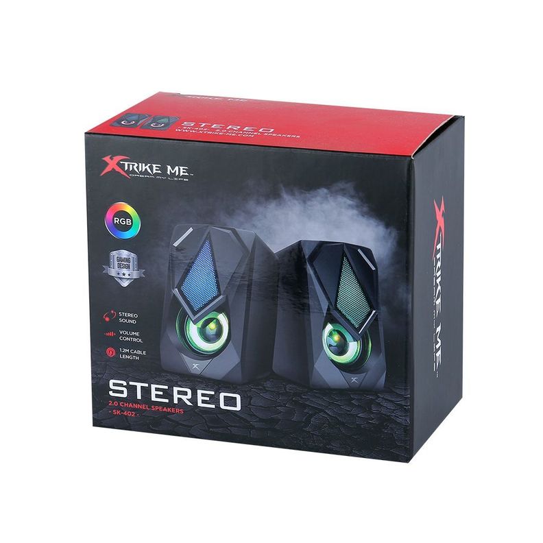 PARLANTE USB XTRIKEME SPEAKER 2.0 LUCES/USB/AUX SK-402-1