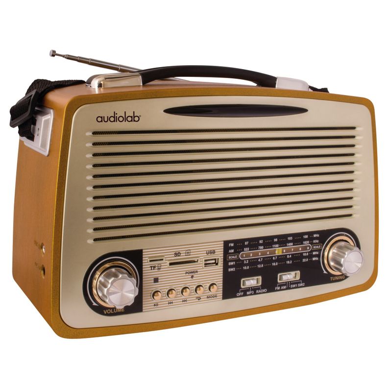 PARLANTE RETRO BT AUDIOLAB FM/AM/SW1-2/USB/SD/MICR-0
