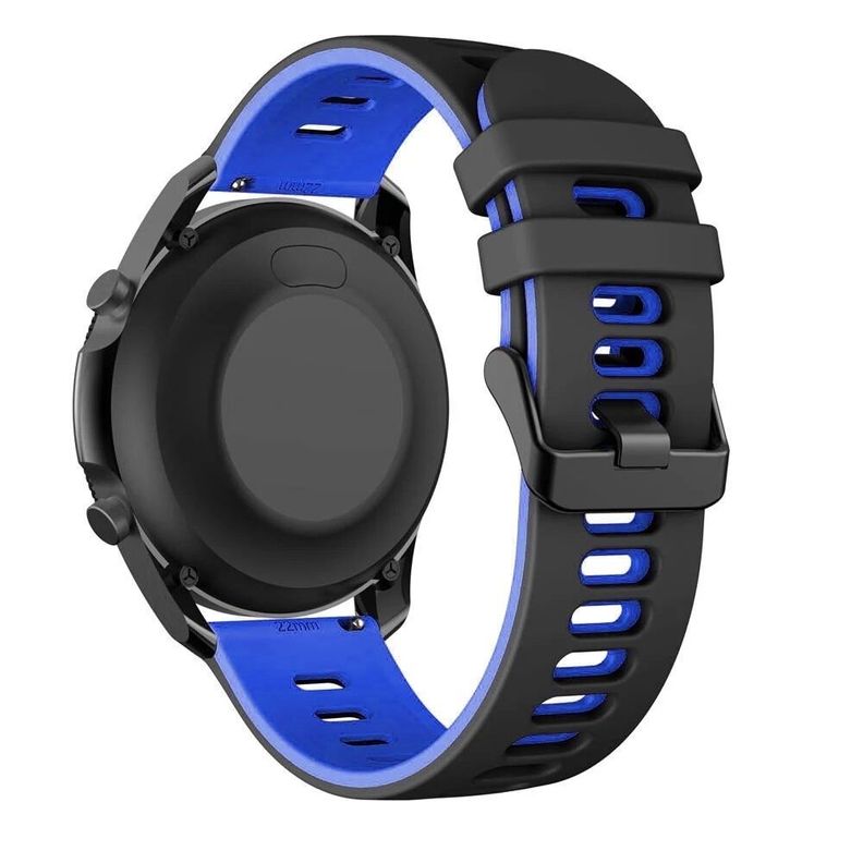 Correa SmartWatch 22 mm - Negro + Azul Fuerte-1