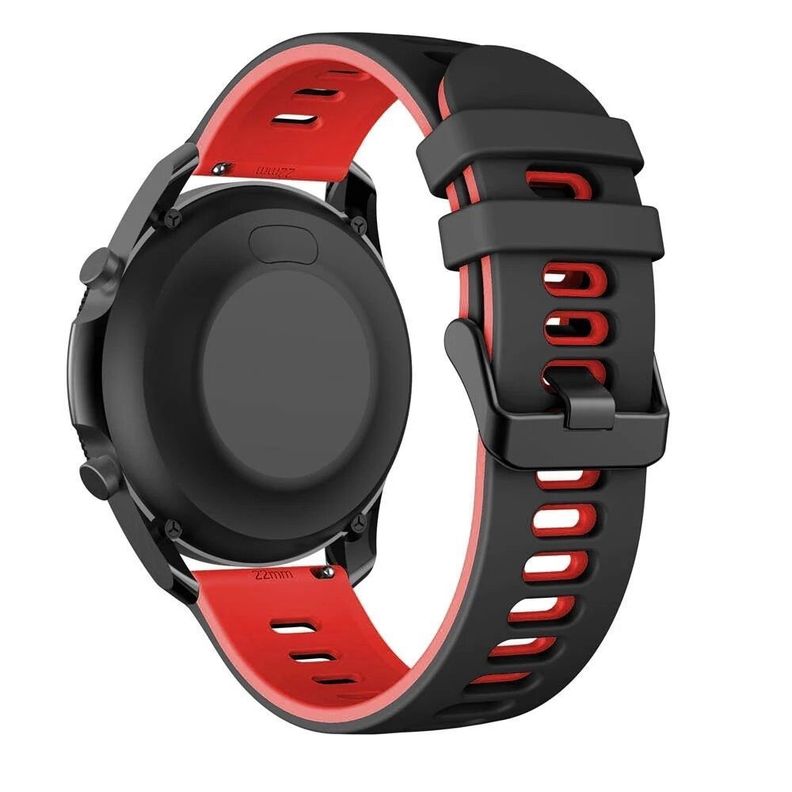 Correa SmartWatch 22 mm - Negro + Rojo-1