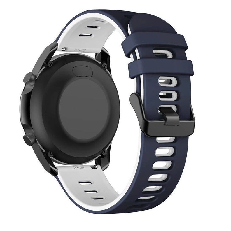 Correa SmartWatch 22 mm - Azul Oscuro + Blanco-1