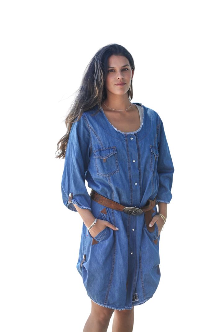 Vestido Mezclilla Púa Mujer-0