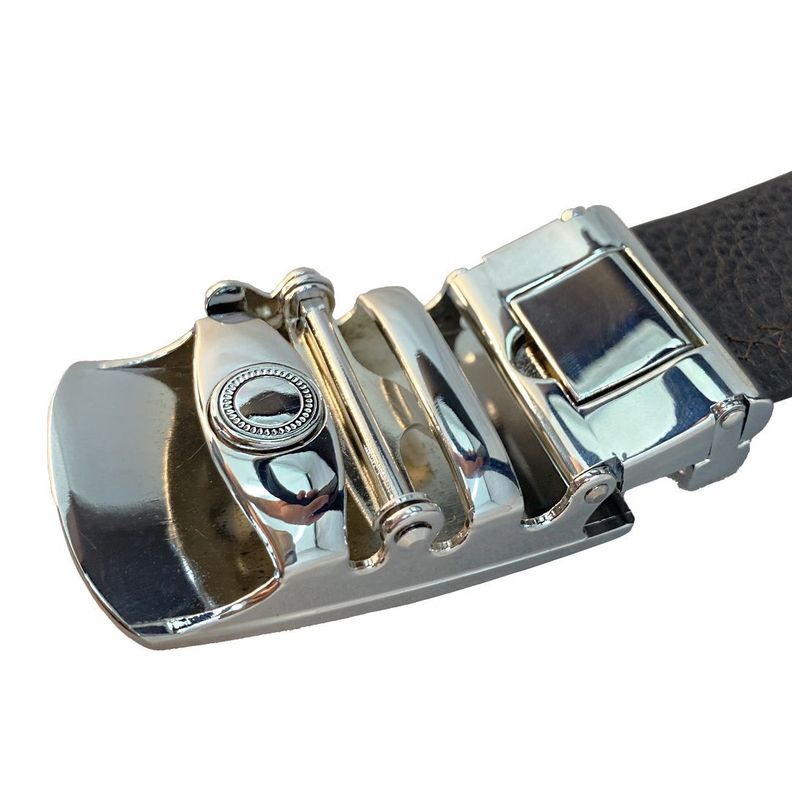 Cinturón con hebilla rectangular negro brillante con impresión marca exclusiva Arabe® Men's beauty c-3