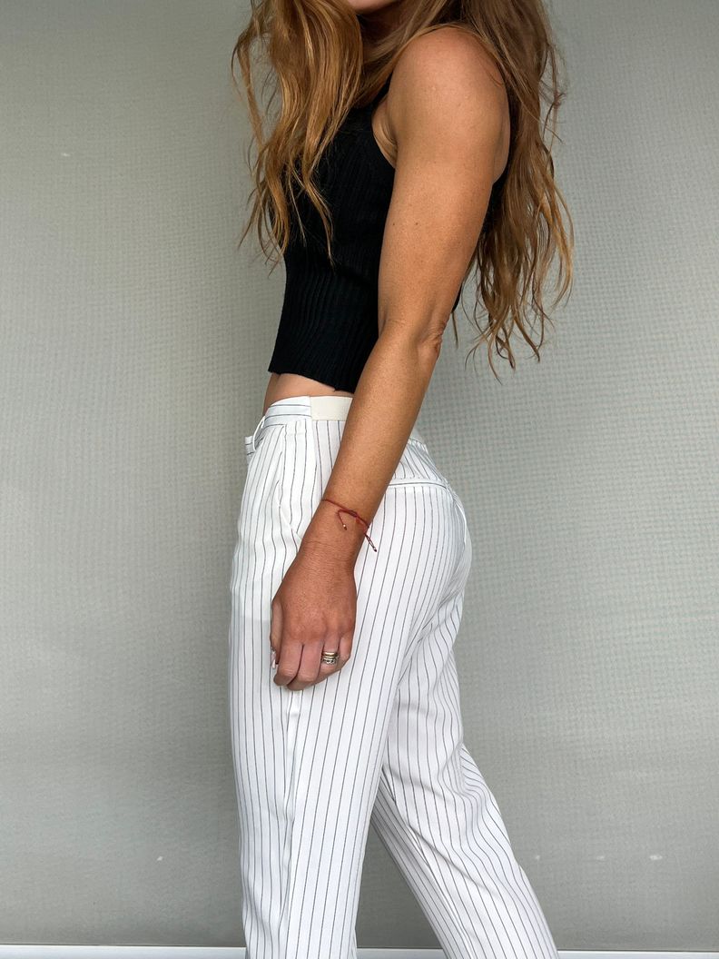 Pantalón  Rayado puro blanco-1