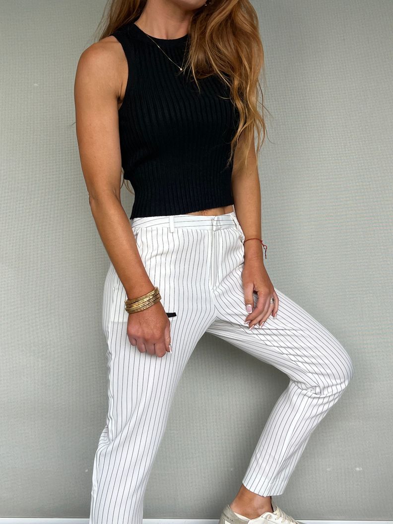 Pantalón  Rayado puro blanco-5