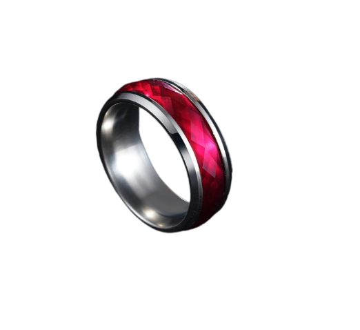 Anillo Titanio Rojo Anillos Juveniles Acero Quirurgico-0