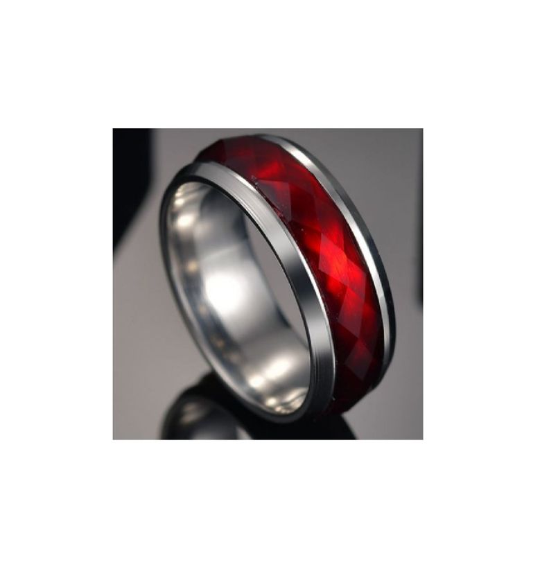 Anillo Titanio Rojo Anillos Juveniles Acero Quirurgico-1