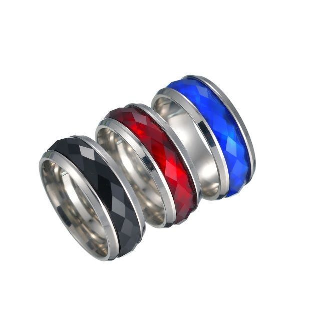 Anillo Titanio Rojo Anillos Juveniles Acero Quirurgico-2