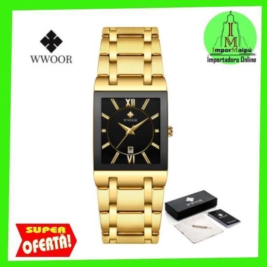 Reloj de Lujo Cuarzo Y Acero Inoxidable WWOOR Cronógrafo Impermeable Resistente-0