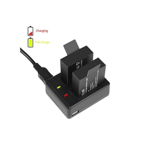 Bateria Repuesto SJCAM + Cargador Dual + Cable Carga Pila recargable calidad marca SJCAM-3