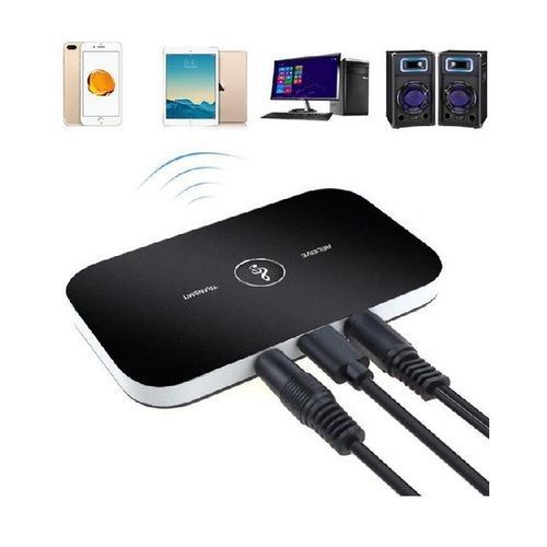 Adaptador Transmisor Receptor Bluetooth Auxiliar y RCA Batería 10 Hrs Jack 3,5mm USB Cuadrado grande-1