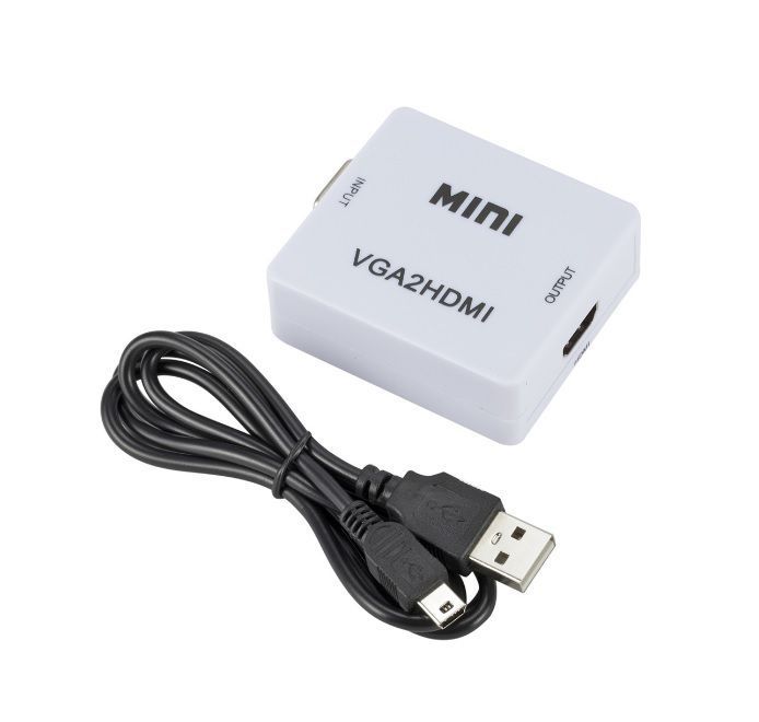Adaptador VGA a HDMI HDTV Convertidor VGA hembra a HDMI Hembra con Audio Jack 3,5 Cuadrado-0