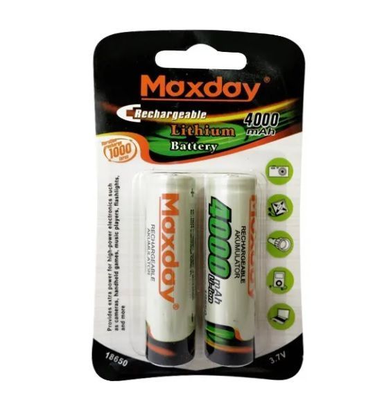 Pilas Baterias Recargables de Litio 18650 MaxDay 4000mAh-1