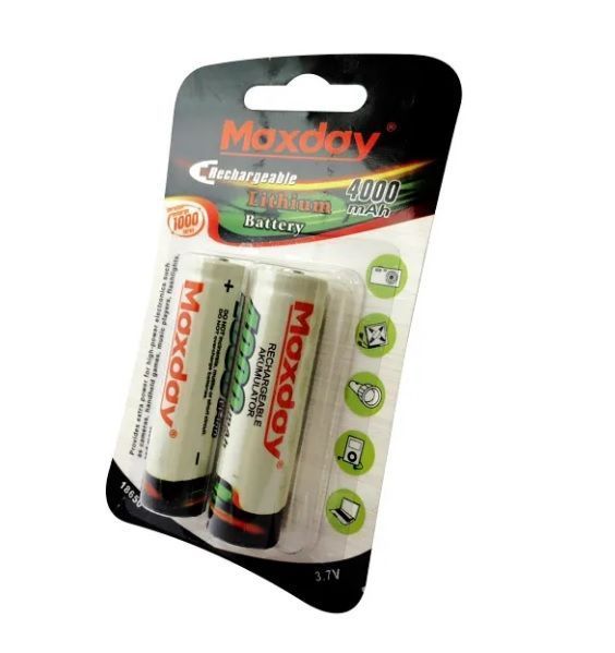 Pilas Baterias Recargables de Litio 18650 MaxDay 4000mAh-4