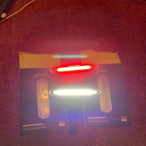 Luz Linterna Led Bicicleta Baliza Muy Potente Recargable USB Colores Frontral Y Trasera Goofy-2