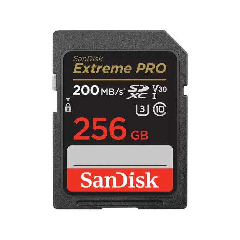Tarjeta SD SanDisk 256GB Extreme Pro 200MB/s Negro